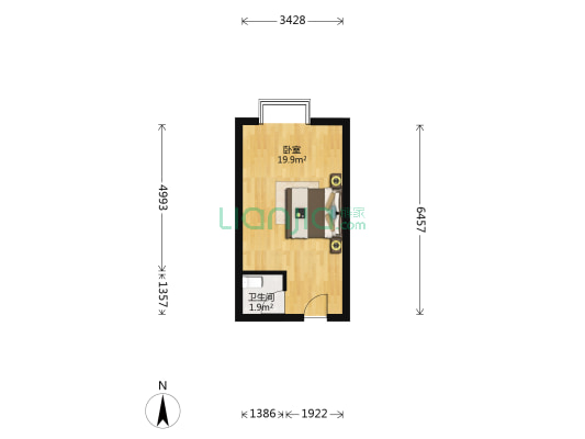 时代天骄 1室0厅1卫 31平方