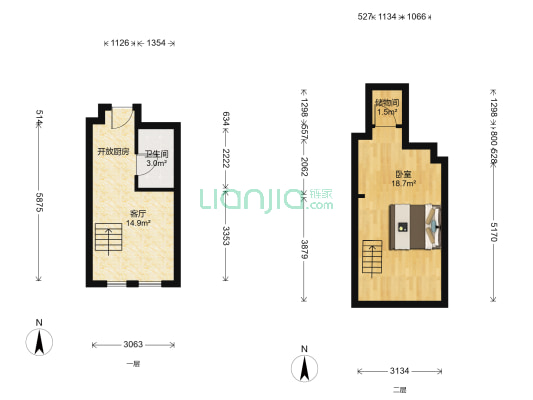 倚澜观邸一期 1室1厅1卫 52平方