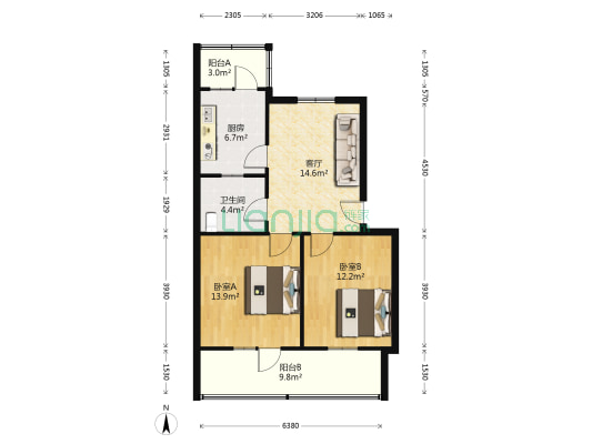 物资局小区 2室1厅1卫 79平方