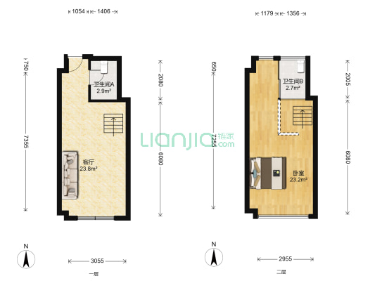 贵邦财富大厦 1室1厅2卫 41平方