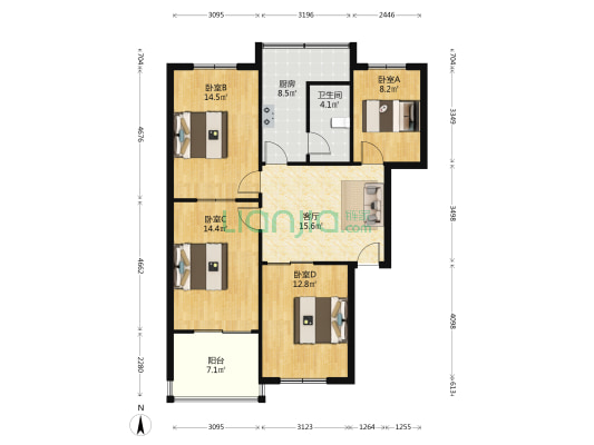 西大街小区 4室1厅1卫 99平方