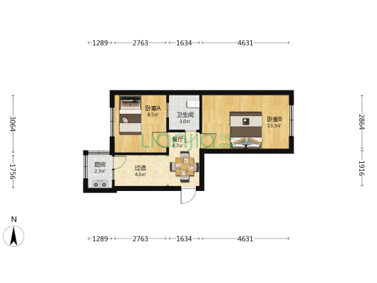 旱西关南小区 2室1厅1卫 50平方