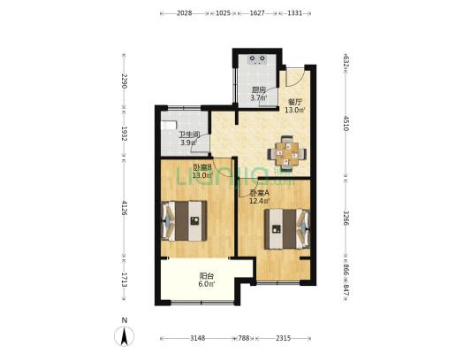 双溪苑 2室1厅1卫 67平方