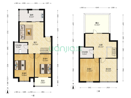 锦城佳苑 3室1厅2卫 128平方