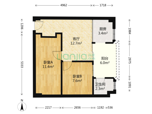 景星楼 2室1厅1卫 55平方