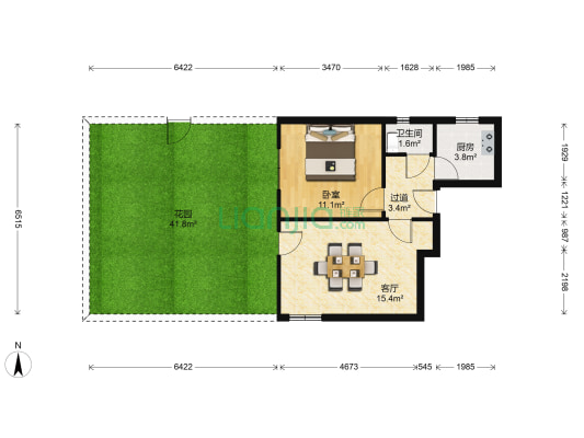 红旗北路129号 1室1厅1卫 47平方
