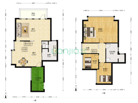 东海万豪广场 3室2厅2卫 149平方