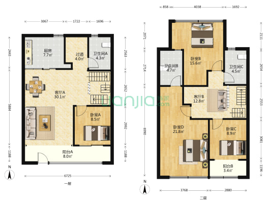 金地越秀凤鸣艺境 4室2厅3卫 161平方