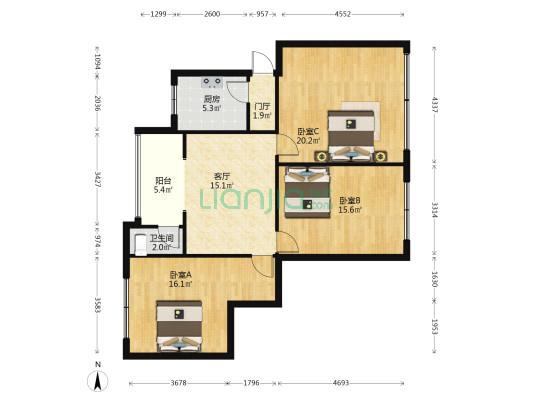 城北路22号 3室1厅1卫 96平方