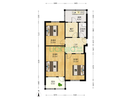 山大南路83号 3室1厅1卫 75平方