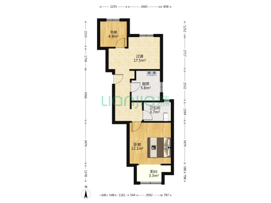 新城悦隽央著 2室0厅1卫 67平方