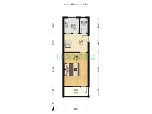 汝河路4号院 1室1厅1卫 39平方