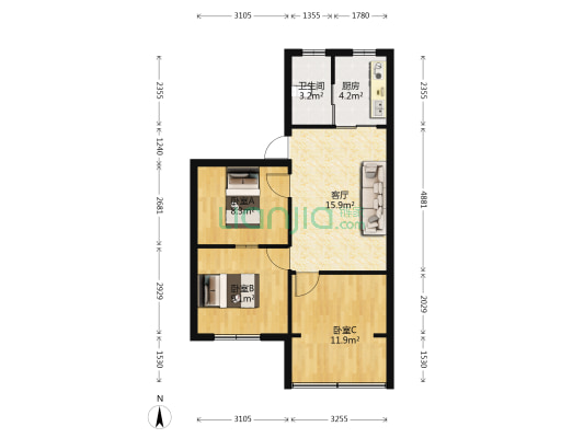 建设路5楼，证满五年，楼层好，业主诚售-户型图