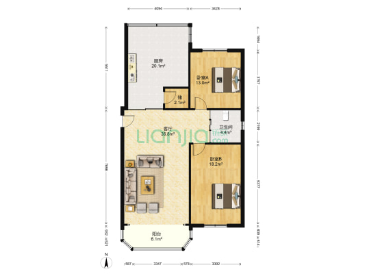 万莲新村 2室1厅1卫 143平方