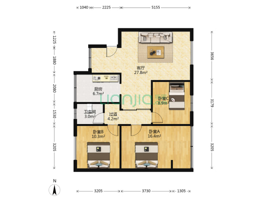 瑞丰苑 3室1厅1卫 97平方