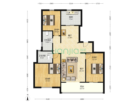 当代著MOMA一期 3室2厅2卫 154平方