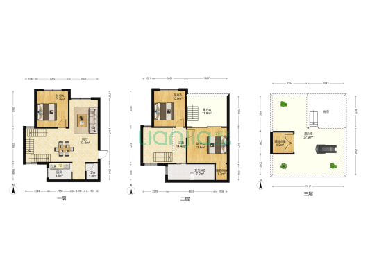 瑞士花园 3室1厅2卫 120平方