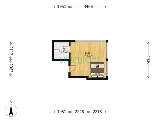 东京国贸 1室0厅1卫 36平方
