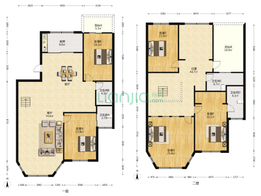 宏利麒麟山庄 5室1厅4卫 299平方
