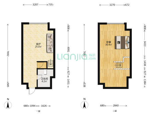 琴湖城市广场 1室1厅1卫 43平方