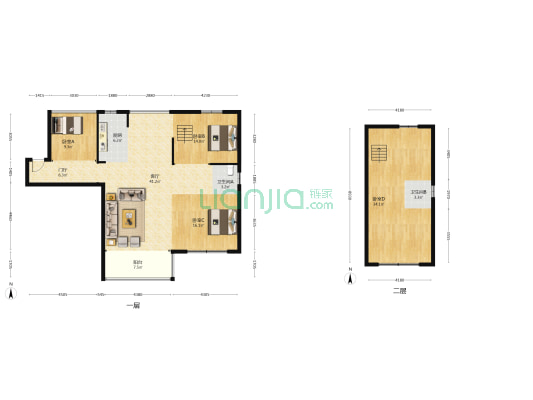 中梁正荣府 4室1厅2卫 147平方