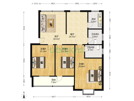 西环路国税局家属院 3室2厅2卫 120平方