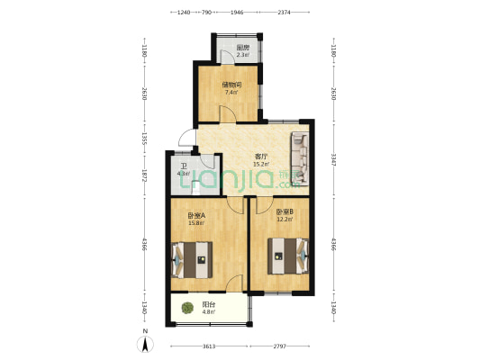 许昌县水利局家属院 2室1厅1卫 80平方