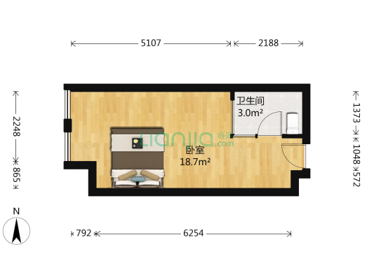 滨海御庭 1室0厅1卫 29平方