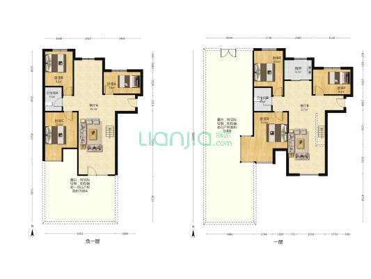 K2狮子城南区 6室2厅 南 北-户型图