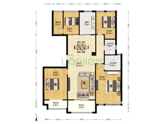 香江豪庭 4室1厅2卫 143平方
