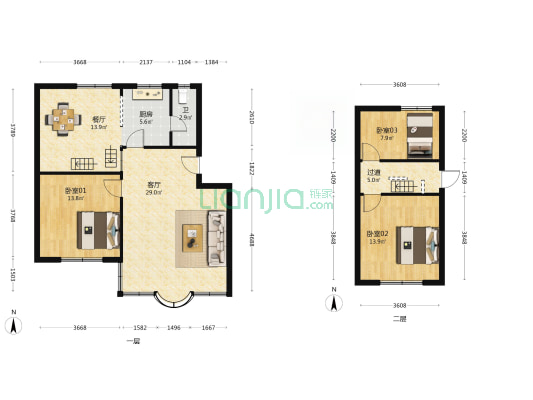 新纪元大厦 3室2厅1卫 119平方