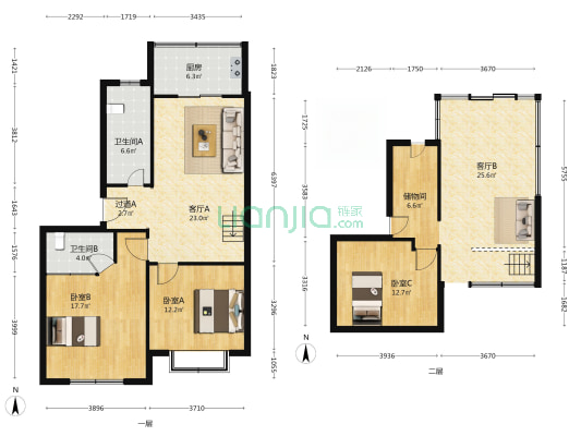 银河苑二区 3室2厅2卫 98平方