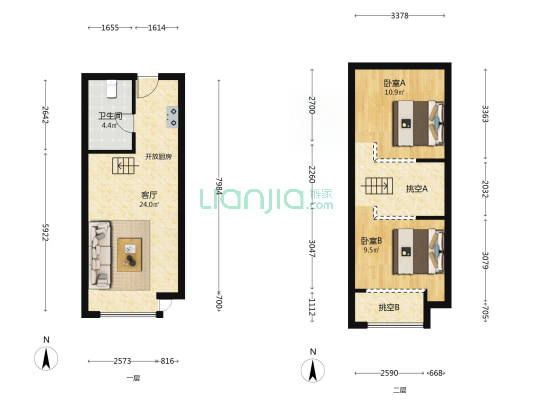 金汇之城 2室1厅1卫 40平方