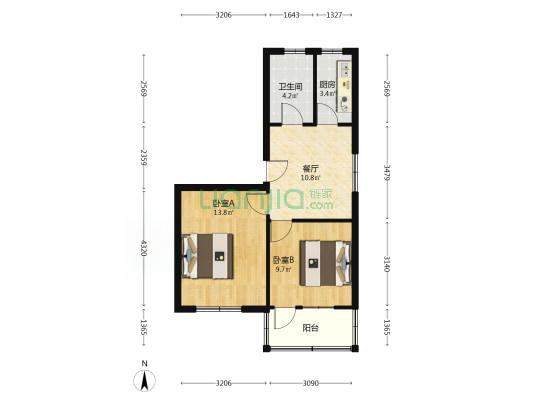 西元圩新村 2室1厅1卫 58平方