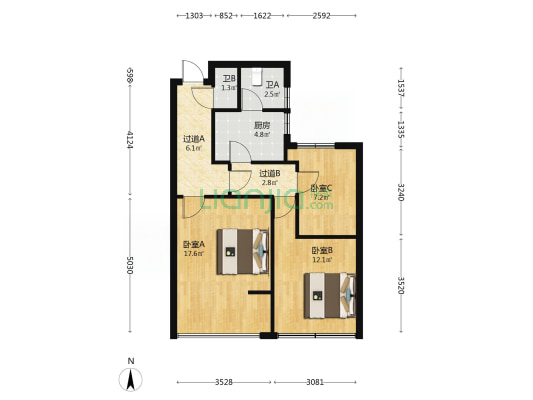 仁孝华庭 3室0厅2卫 71平方