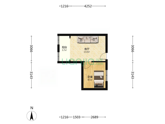 防疫路5号 1室1厅0卫 41平方