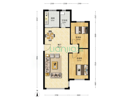 伟业城市荣域北园 2室1厅1卫 79平方