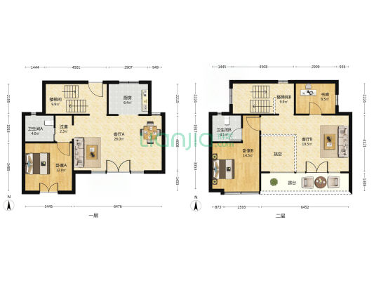 桃李春风 3室2厅2卫 137平方