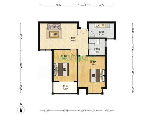古宫新村一期 2室1厅1卫 81平方