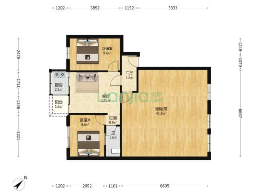 怡和楼 2室1厅1卫 97平方