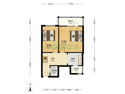 同安道 2室1厅1卫 60平方