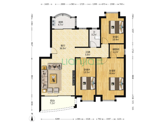 豊澤苑 3室1厅1卫 112平方