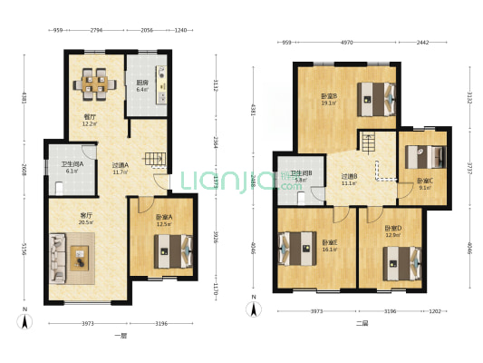 四季花园(寺泾路) 5室2厅2卫 185平方