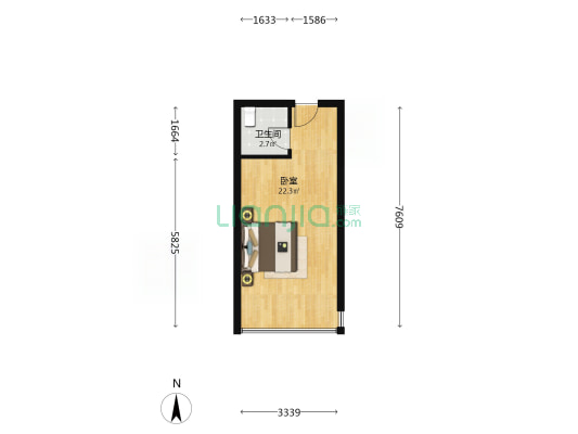 清风万和苑 1室0厅1卫 42平方