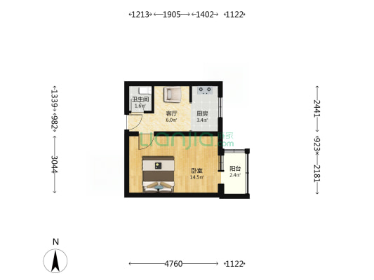 樱桃二条 1室1厅1卫 36平方