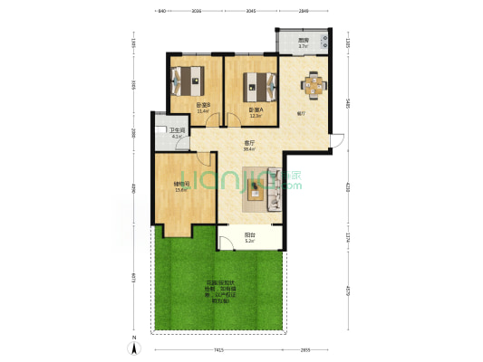 翔源逸品 2室1厅1卫 112平方