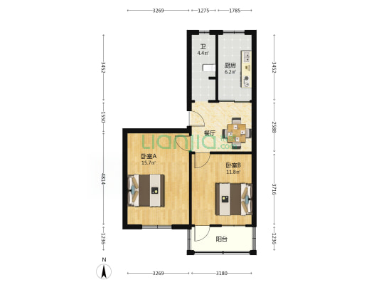 南门新村 2室1厅1卫 60平方