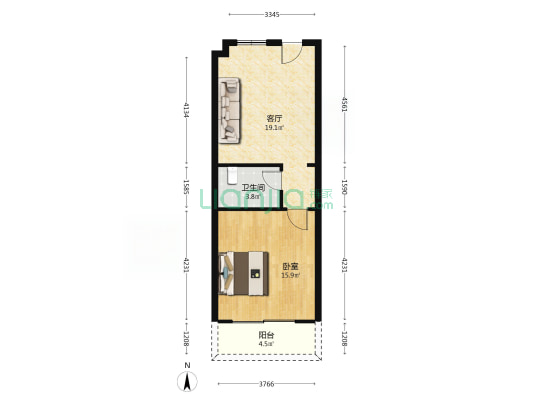 紫竹云山坊 1室1厅1卫 53平方