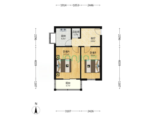 和平路东八至十道巷小区 2室1厅1卫 50平方