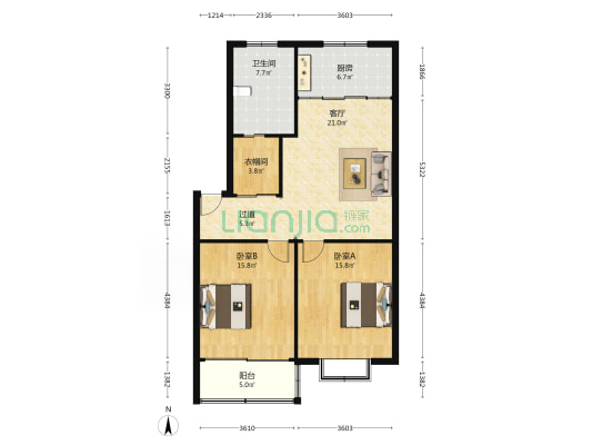 郑和南路 2室1厅1卫 101平方